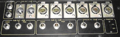 Yamaha M406 19"/4HE Profimischer – Geräterückseite