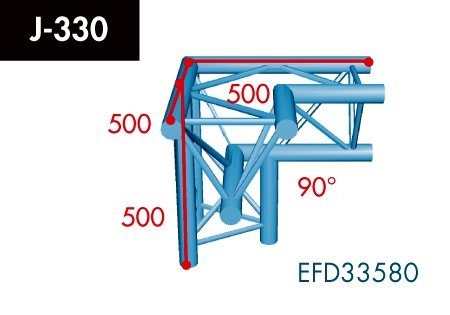 3-Punkt-Aluminiumtraverse: Eckelemente – Herstellerabbildung
