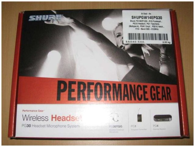 SHURE PG14E/PG-30-R10 Funksystem (Headset)