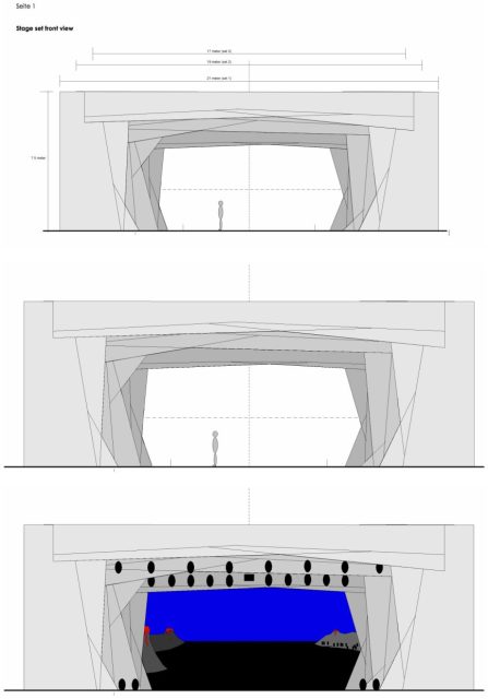Bühnenbild für Projektion – Plänen